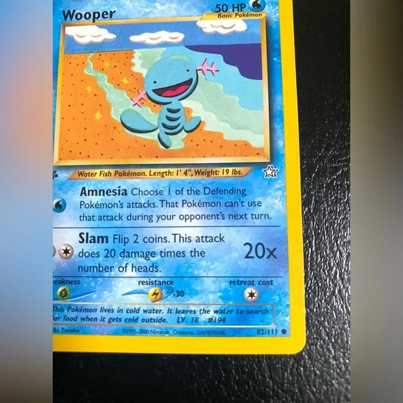 Pokemon 1st Edition pokemon card Wooper 82/111 - Picture 3 of 9